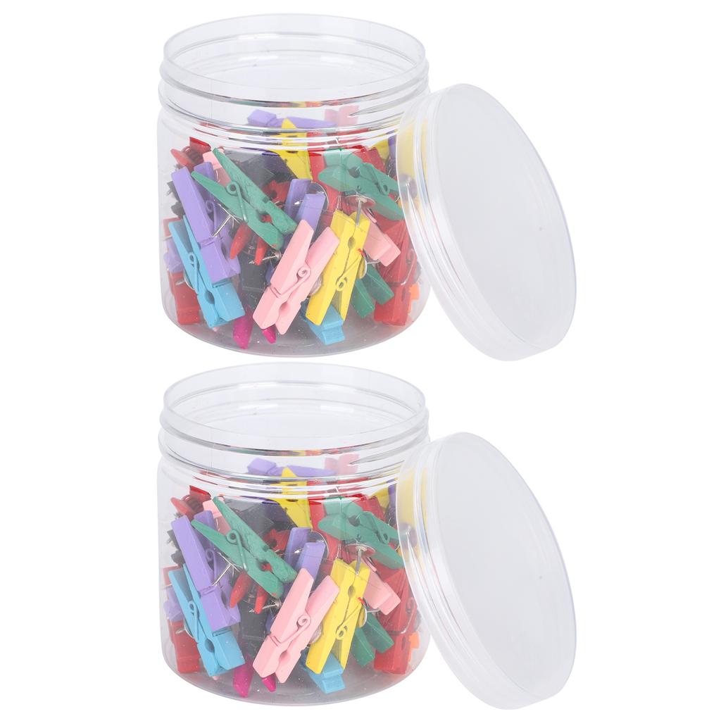 100 шт. Зажимы-кнопки, маленькие мини-цветные фото-зажимы, деревянные зажимы для поделок