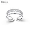 Lindon Classic Copper Alloy Zircon Ring Ladies Jewelry Wedding Promise Party Gift