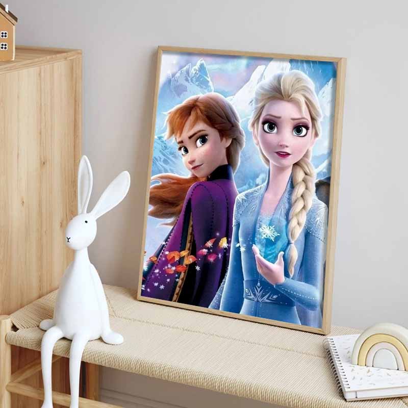 Disney Алмазная живопись 5D DIY Замороженные Эльза и Анна Иллюстрация Искусство Мозаика Вышивка Декор Крестик Подарок