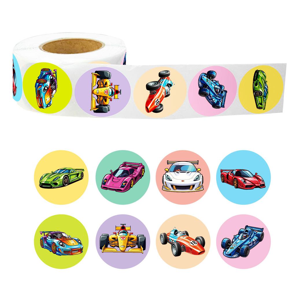500 Sheets/Roll, Racing Supercar, Roll, Sticker, Handbook Material, Decorative Material, Sealing Sticker