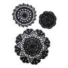 3-piece Black Cotton Doily
