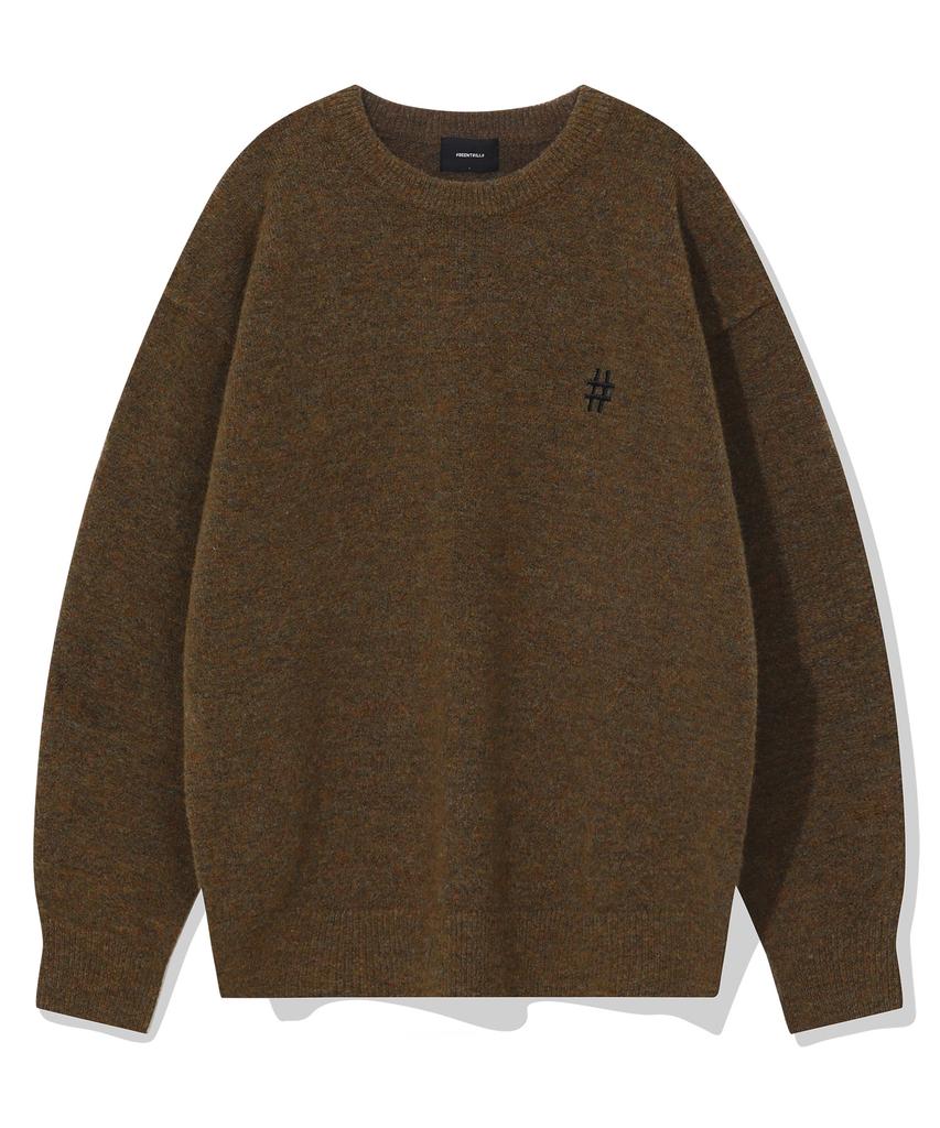 BEENTRILL Essentials Вязаный свитер с логотипом-хэштегом (хаки)