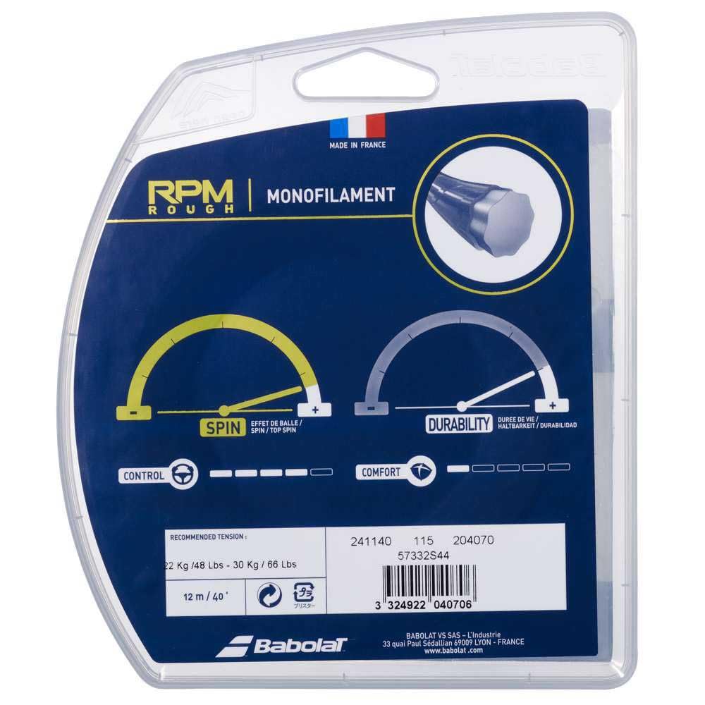 Babolat Теннисная струна одинарная RPM Rough Dark 241140, Струна, 125, Серый, (125dg)