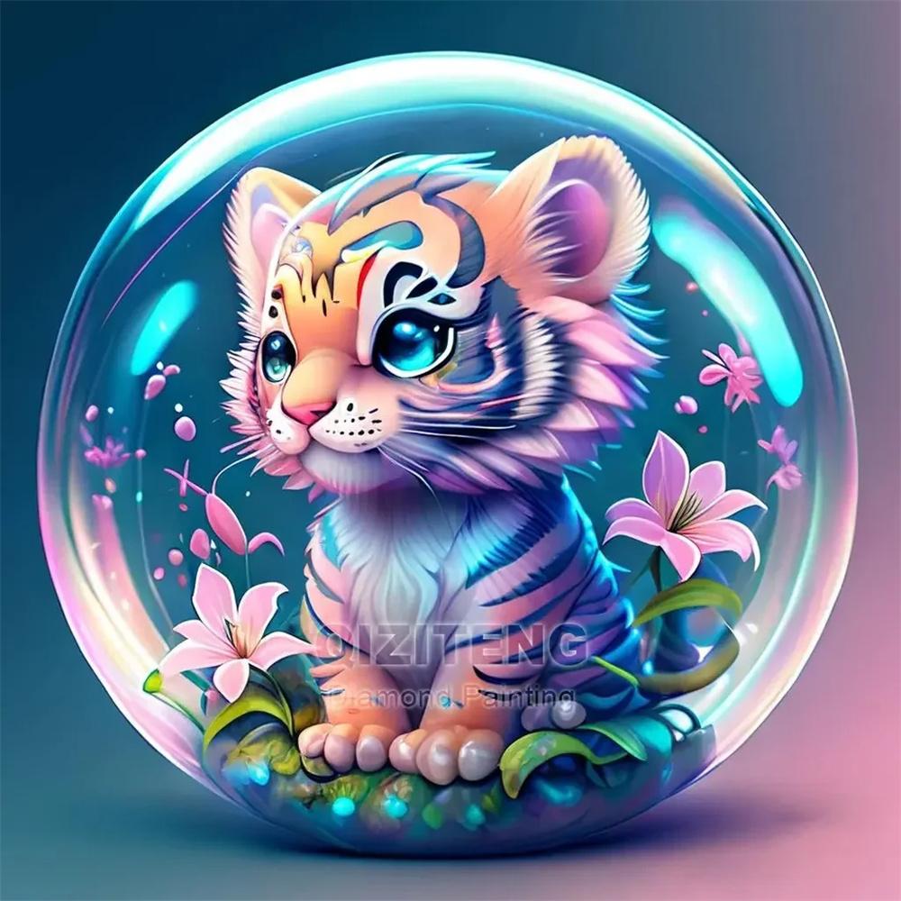 5D AB Diamond Painting Unicorn Tiger Dog Glass Ball Animal Picture Cross Embroidery Mosaic Kit Hobbies Diy Decoration