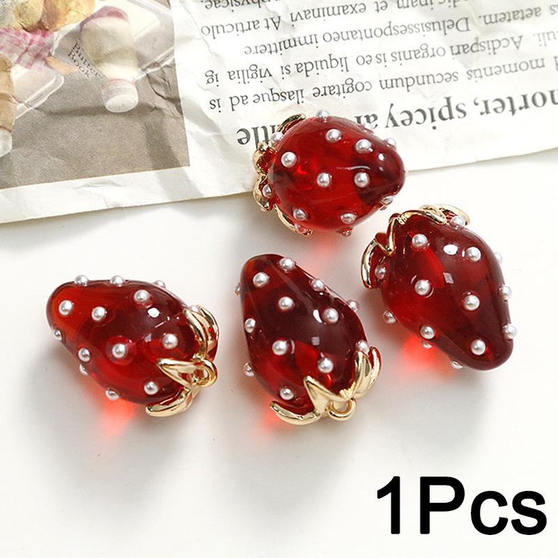 1 шт. Блестящая серьга ручной работы, модная 3D клубника, цветная смола, DIY аксессуары для ювелирных изделий, шармы, большой размер