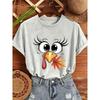 Women's T-shirt Color Neon Heart All Over Print Short Sleeve Crew Neck