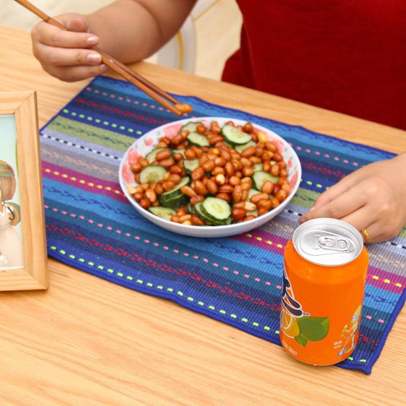 1шт прямоугольные цветные полосы высокая термостойкость кухонное украшение хлопковая салфетка ткань