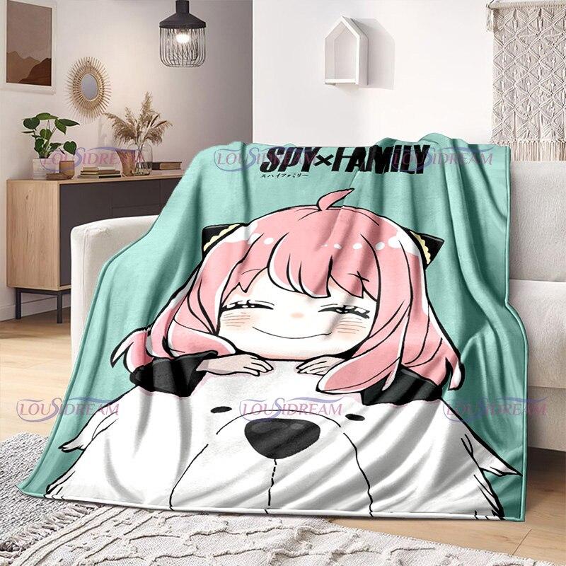 Аниме SPY×FAMILY модное фланелевое фланелевое одеяло для девочек Аня Kawaii Waku подарок для детей и взрослых диван домашний Bedspesd
