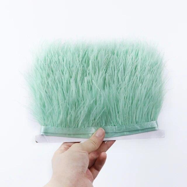 Цветная страусиная отделка 6-8 см, 1 м, 5 м, 10 м для поделок, свадебное платье, украшение одежды, лента с бахромой из перьев, отделка для шитья Flecos