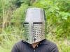 Knight Templar Helmet ~ 13th Century Full Face Steel Helmet ~ Medieval Crusader Great Helmet ~ Historical Cosplay & LARP Helmet ~ Best Gift