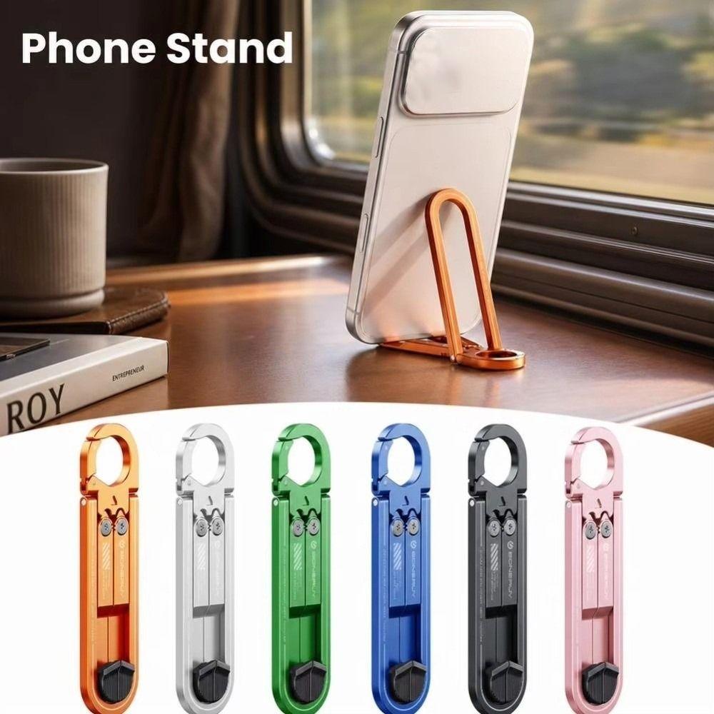 Aluminum Alloy Keychain Phone Holder Foldable Mini Phone Stand Foldable Phone Stand Mobile Viewing