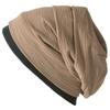 CHARM Deep Waffle Watch Cap Large Size Stylish Hat Outdoor Cotton [Free Size/Brown]