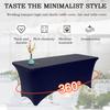 6 Ft Stretch Fitted Tablecloth Elastic Tablecloth With Leg Pockets Festive Table Decorations (Dark Blue)