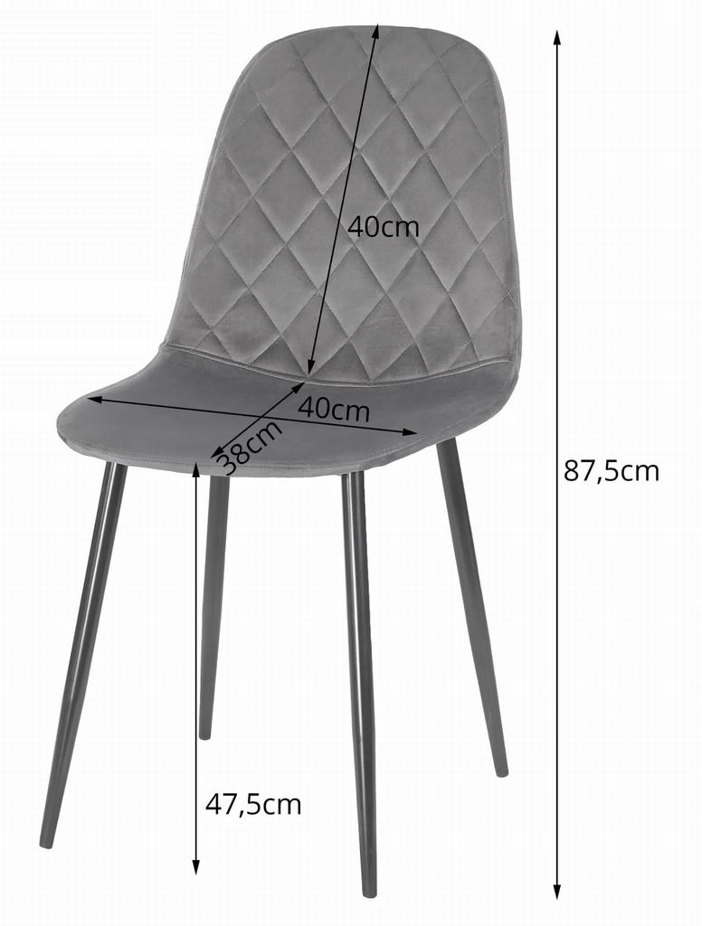 ASTI chair - dark gray velvet x 1