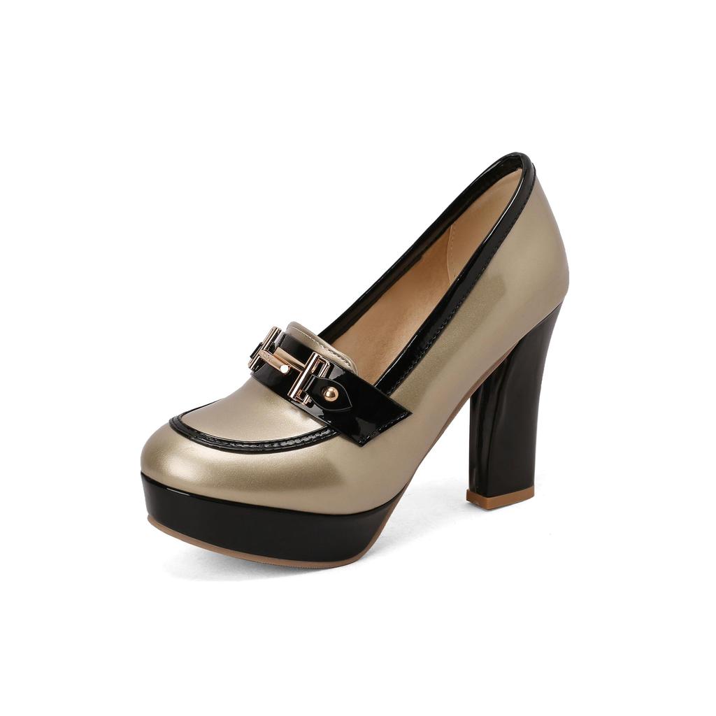 Q/женские туфли на высоком каблуке, модные водонепроницаемые туфли на платформе, на толстом каблуке, цветные низкие туфли большого размера