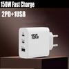 150W Super Quick Charger Ultra High Speed Fast Charging 3 Ports PD Type C For iPhone Samsung Xiaomi Charger