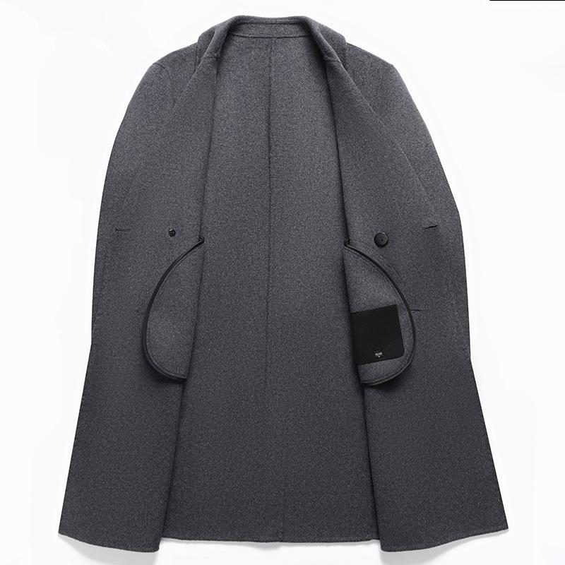Autumn and Winter New Men's Double-sided Wool Coat Medium and Long Suit Collar Cashmere Coat Men's Woolen Trench Coat
