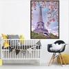 5D DIY Diamond Painting "Tower and Cherry" Diamond Embroidery Cross Stitch Rhinestone Painting