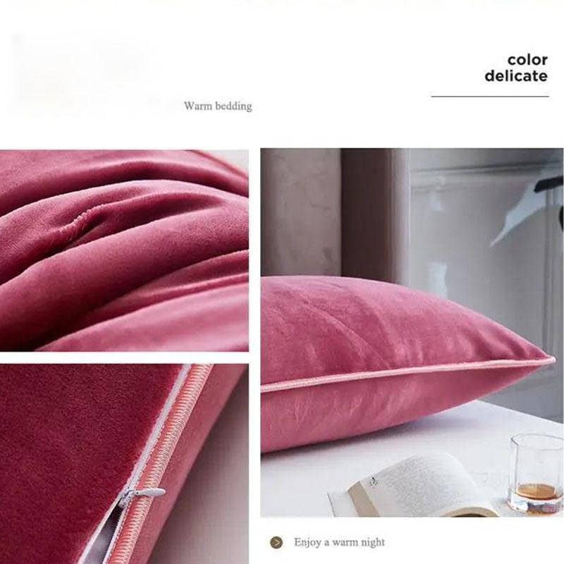 Зимняя молочная бархатная теплая двойная наволочка, утолщенная длинная наволочка, удобная мягкая наволочка, постельное белье