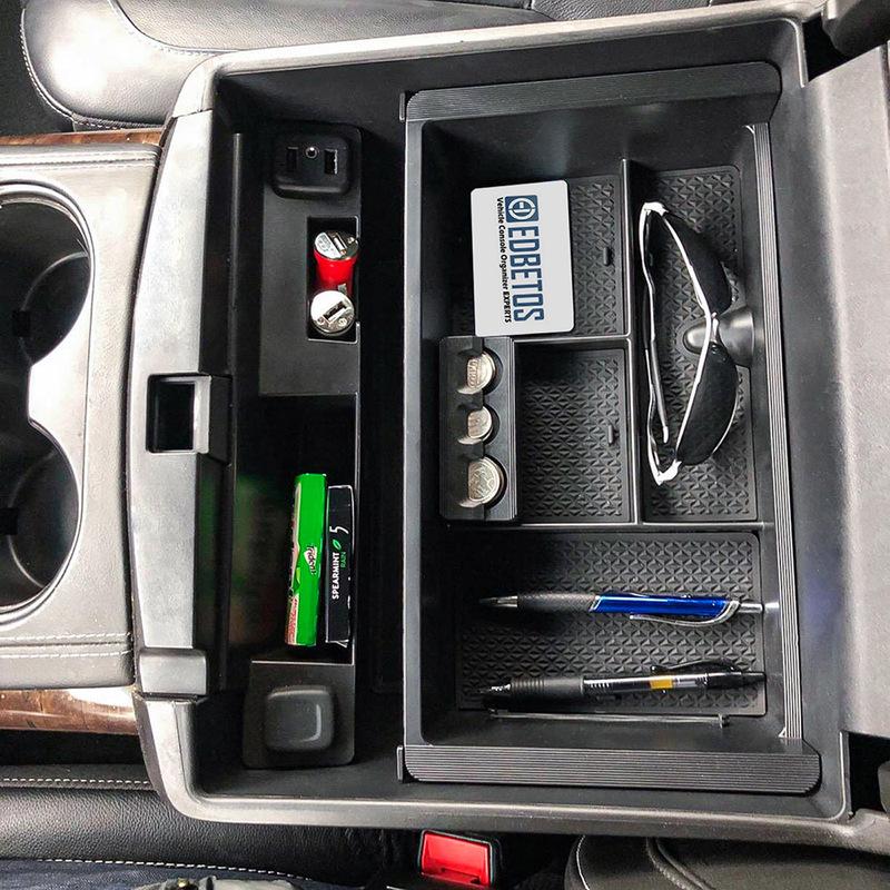 Органайзер центральной консоли для 2014-2018 Chevrolet Silverado/GMC Sierra 1500, 2500/3500HD(2015-), Подлокотник, ящик для хранения, лоток