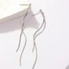 1 Pair Women Hanging Earrings Long Linear Tassel Alloy Electroplated Ear Jewelry Lady Prom Cocktail Party Dangle Earrings