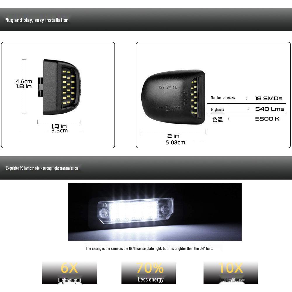 Черные фонари номерного знака с 18 светодиодами, 2 шт., для пикапов, Chevrolet, Saab, Bantamah, GMC, Cadillac.
