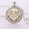 Ожерелье со стихами из библейского псалма «Будь тише и знай, что я Бог», подвеска для женщин, ювелирные изделия