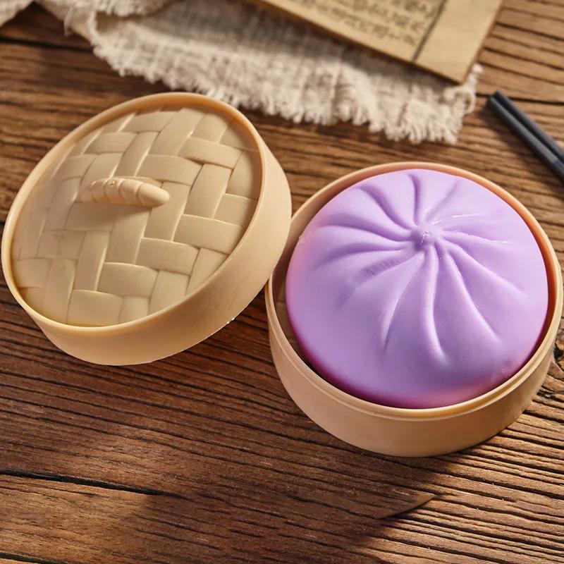 5.5Cm Imitation Stuffed Bun Cha Siu Bao Slow Rebound Vent Toy Novelty Toy Fidget Toy Feel Good Squishy Stress Relief