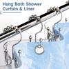 12 Pcs Shower Curtain Hooks Rust Proof Metal Shower Curtain Hooks Double Sided Smooth Shower Curtain Holders with Beads for Bathroom Shower