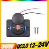 Автомобильное зарядное устройство с двумя USB-портами, быстрая зарядка QC 3.0 со сдвижной крышкой, 36 Вт, водонепроницаемое, 12 В, 24 В, быстрое зарядное устройство USB для автомобиля, лодки, автобуса, автофургона