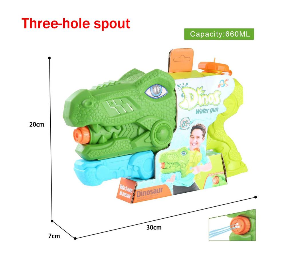 Водяной пистолет, детский уличный динозавр, выдвижной пористый большой объем, летний бассейн, пляжная игрушка, игра в погоню XPY