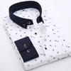 Новая мужская рубашка с длинным рукавом в клетку и цветочным принтом Slim Fit - Корейская повседневная мода