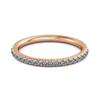 London Blue Topaz Round Eternity Ring - 925 Sterling Silver Rose Gold Vermeil