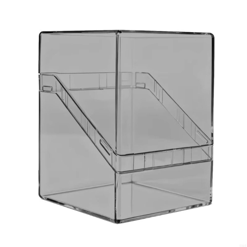 100PCS Capacity Acrylic Card Case Transparent TCG Deck Box Card Display Box Home Organization