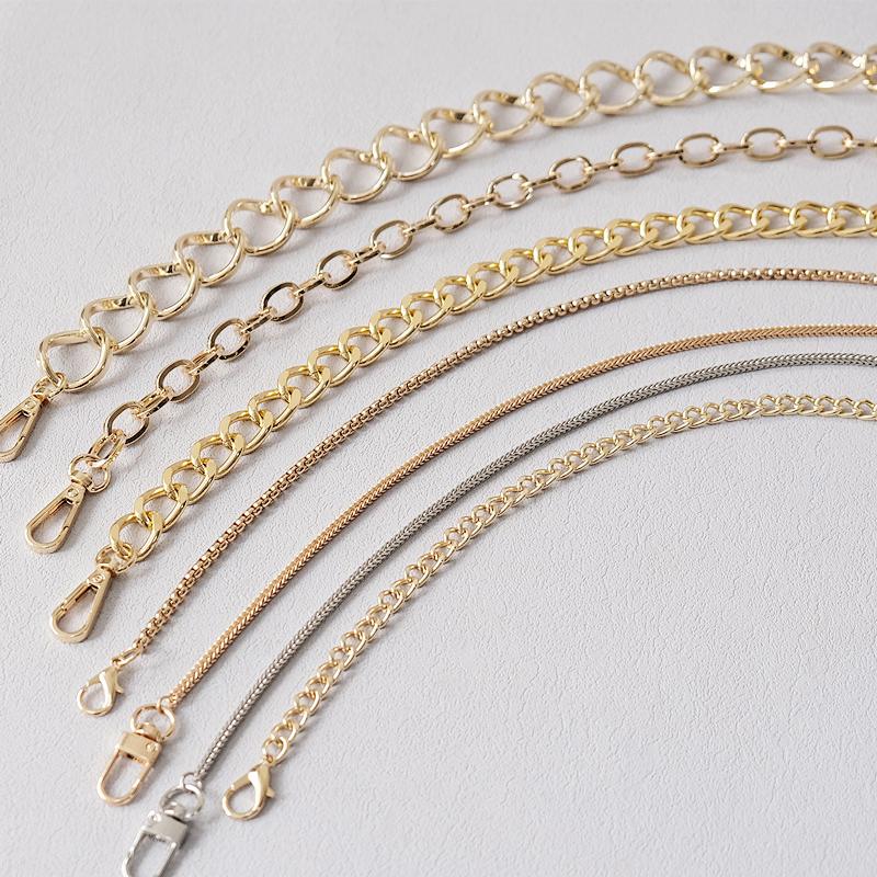 New Fashion Woman Handbag Accessory Chains Luxury Solid Gold Metal Bag Chain Strap Women Cute Clutch Shoulder Purse Accessory