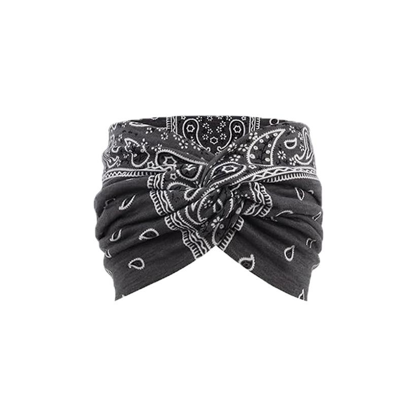 Printed Headband Sports Running Bohemian Face Wash Makeup Hair Cross Wide-brimmed Headband for Women