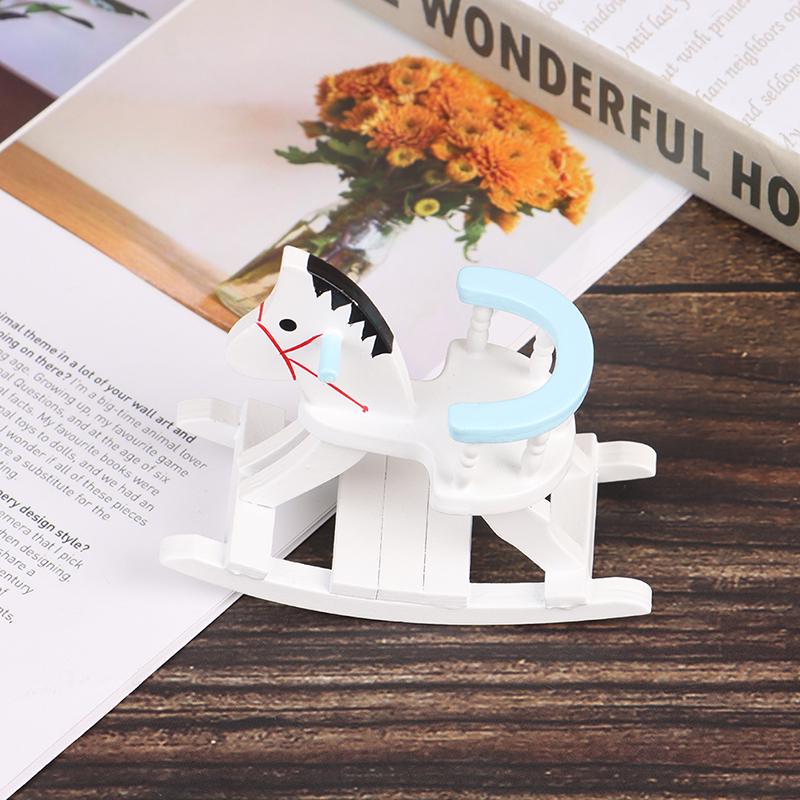 1:12 Миниатюрный кукольный домик Деревянное кресло-качалка Лошадка Мебель для детской комнаты