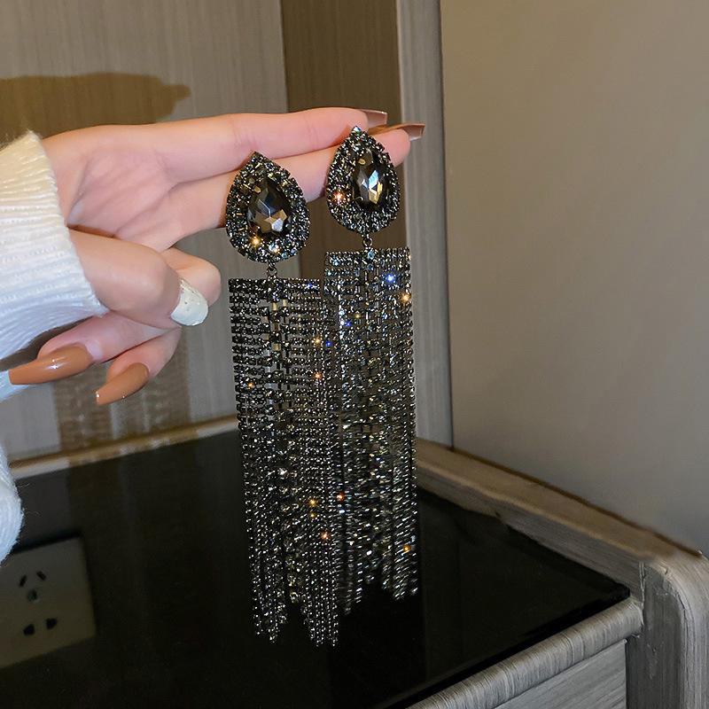 Серебряные серьги-кисточки в форме U с жемчугом и бриллиантами: Элегантная, высококачественная мода для женщин