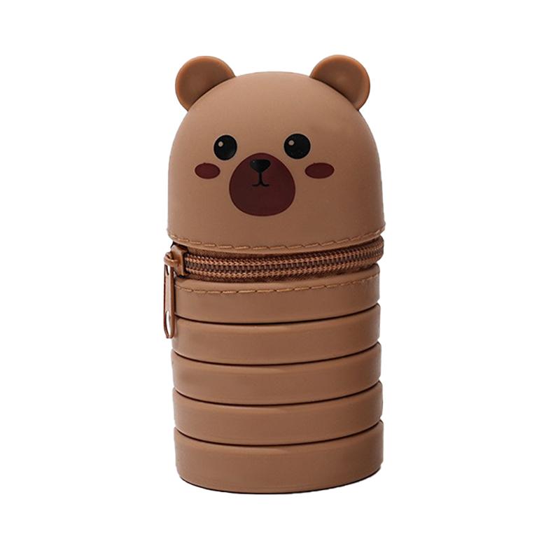 Мультяшный милый силиконовый пенал настольный органайзер креативный складной выдвижной контейнер для ручек канцелярские принадлежности сумка для хранения подарки