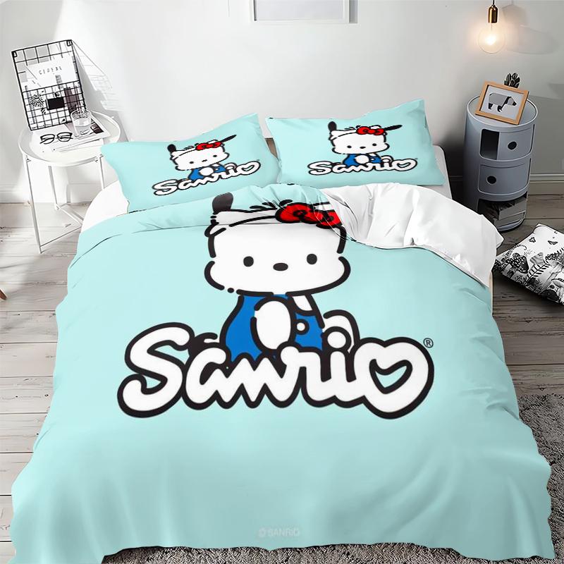 Sanrio Pochacco Bedding Sets Comforter Cover Bed Cover Duvet Cover Pillow Case 2-3 Pieces Sets Kids Bedroom Decoration