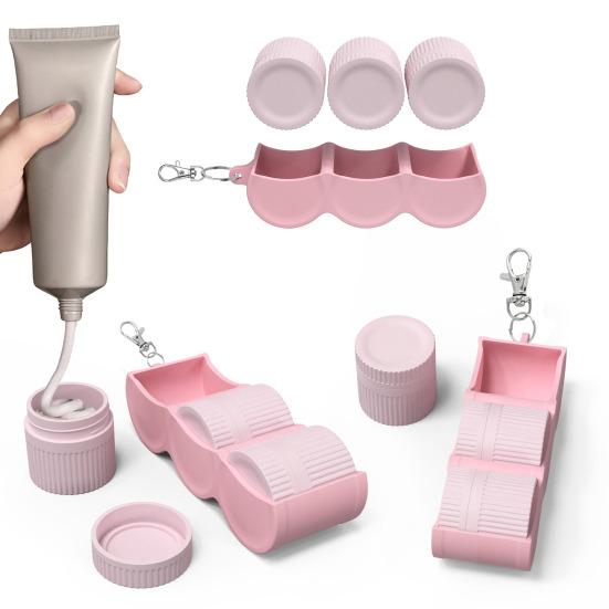 Silicone Cosmetic Packaging Box Set with Hanging Hole Leakproof Travel Toiletry Container for Skin Products Accessories