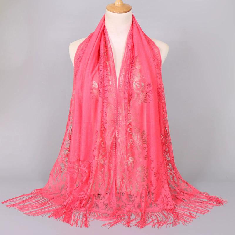Low Moq Ethnic Printing Tassels Lace  Polyester Chiffon Scarf Sun protection Shawl Travel Nice Women Fashion Dresses for Ladies