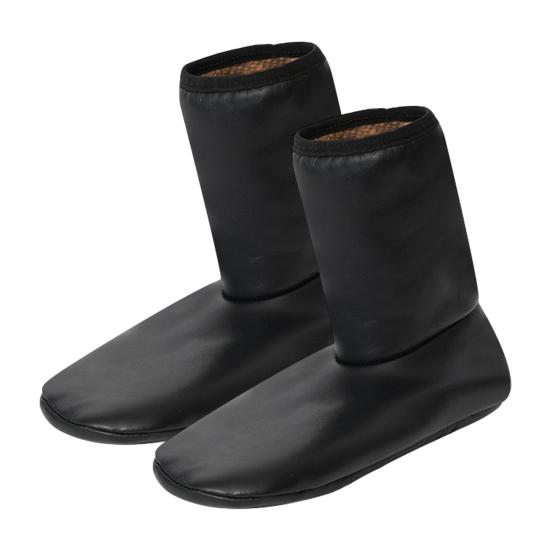 Носки-тапочки из искусственной кожи для мужчин, водонепроницаемые, теплые, для дома, нескользящие, на флисовой подкладке, зимние носки для спальни, игровой комнаты, для ношения на улице