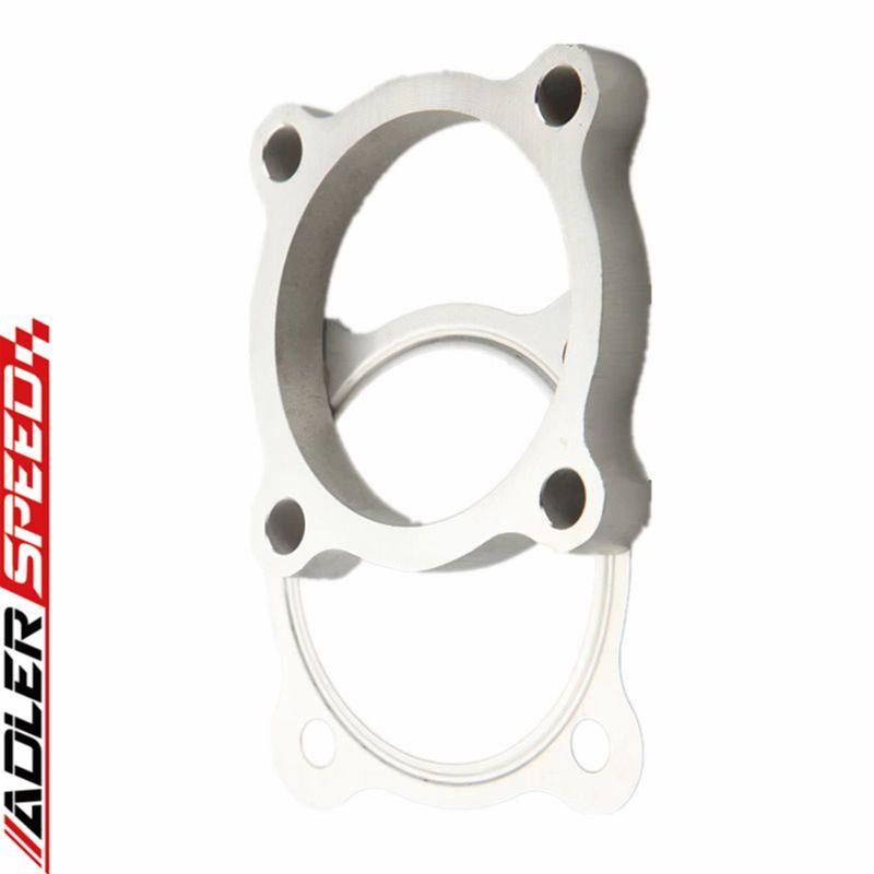 2.5'' 4 Bolt Turbo Discharge Downpipe Exhaust Flange+Gasket For T3 50AR T3/T4 T3