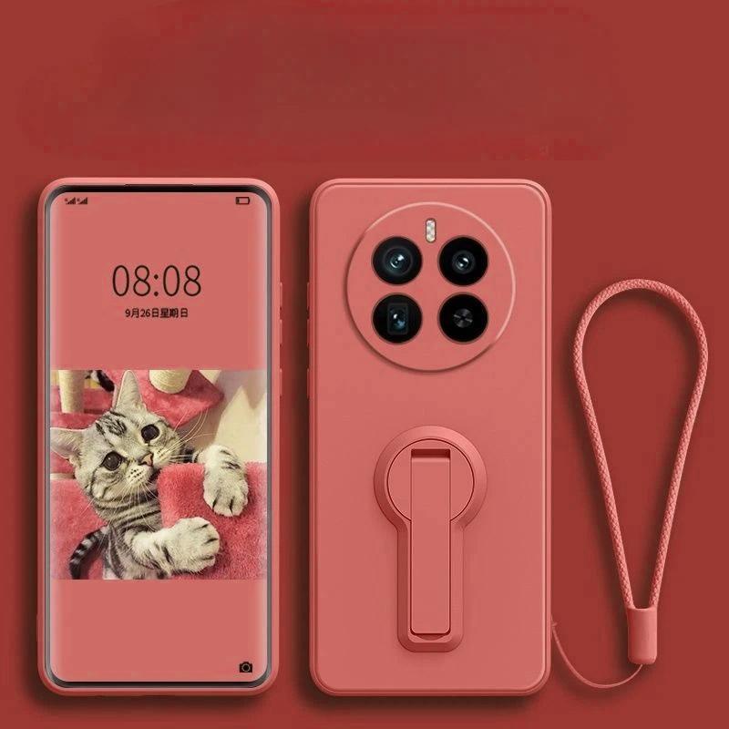 Чехол для Realme 12 Pro Plus Жидкий силикон Подставка Держатель Мягкая накладка на телефон для Realme 12 Pro + Улучшенная ударопрочная задняя крышка Funda