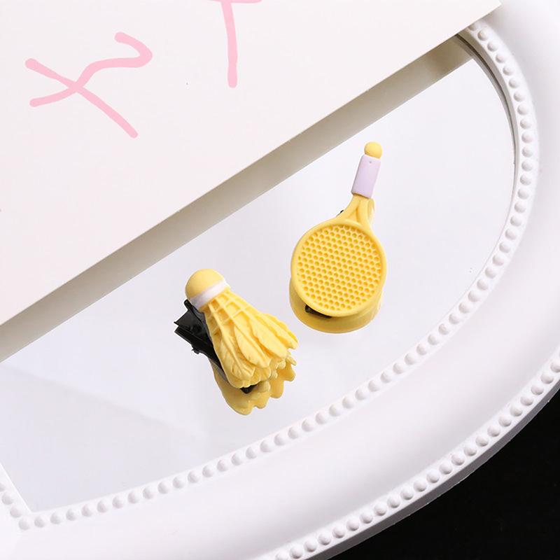 Пара заколок для волос в виде ракетки для бадминтона, персонализированные заколки для челки, детские аксессуары для волос