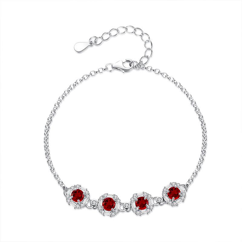 European and American style high-grade natural crystal S925 sterling silver bracelet light luxury olivine exquisite high-end bracelet