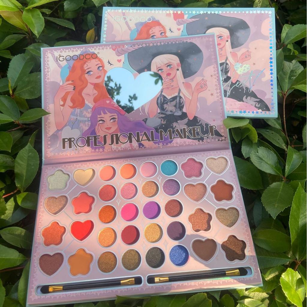 36-цветная палитра теней для век Girl Pattern с матовым перламутровым покрытием и кисточкой