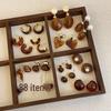 Exquisite Maelard Brown Resin Stud Earrings for Women: High-End, Fashionable, and Versatile Autumn/Winter Ear Accessories