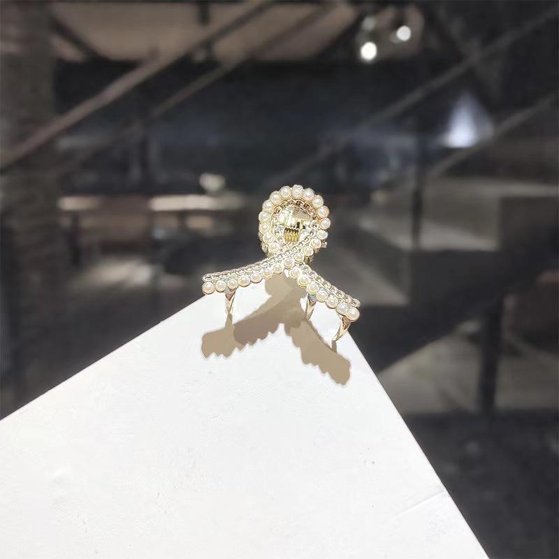 Мини-коготь для волос с жемчугом и бриллиантами для женщин и девочек, ретро-стразы, цветок, коготь краба, зажим для волос, маленькие заколки для волос, краб, аксессуары для волос для девочек